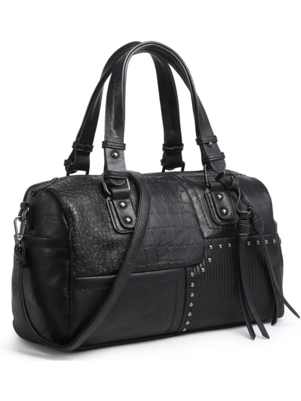 Soft Vegan Leather Barrel Bag - Large Hobo Tote, Stylish Satchel & Shoulder